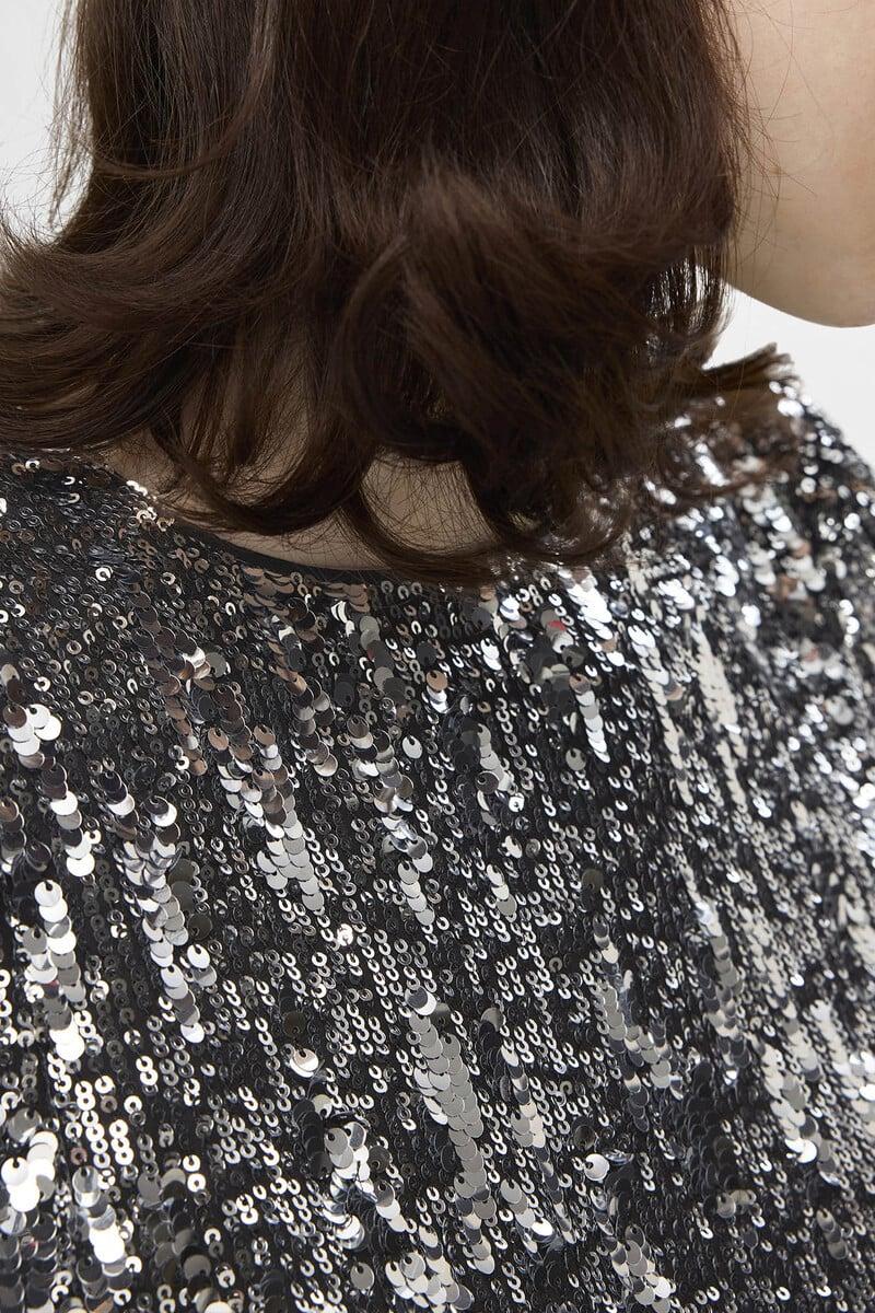 Pedro Del Hierro Vestido Corto De Lentejuelas Confeccionado Con Materiales Reciclados