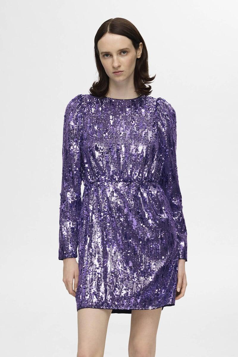 pedro del hierro Vestido corto de lentejuelas confeccionado con materiales reciclados