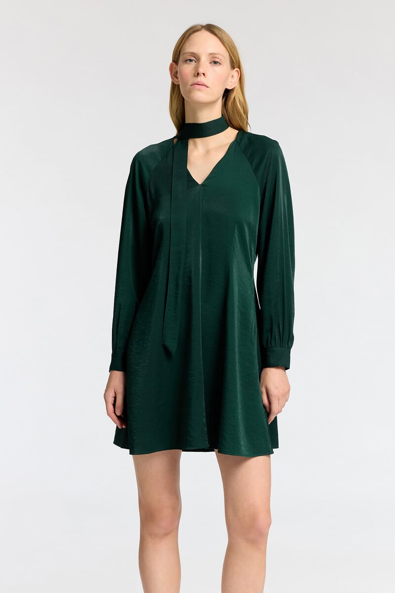 Pedro Del Hierro Vestido Corto De Manga Larga Confeccionado Con Lenzing Ecovero