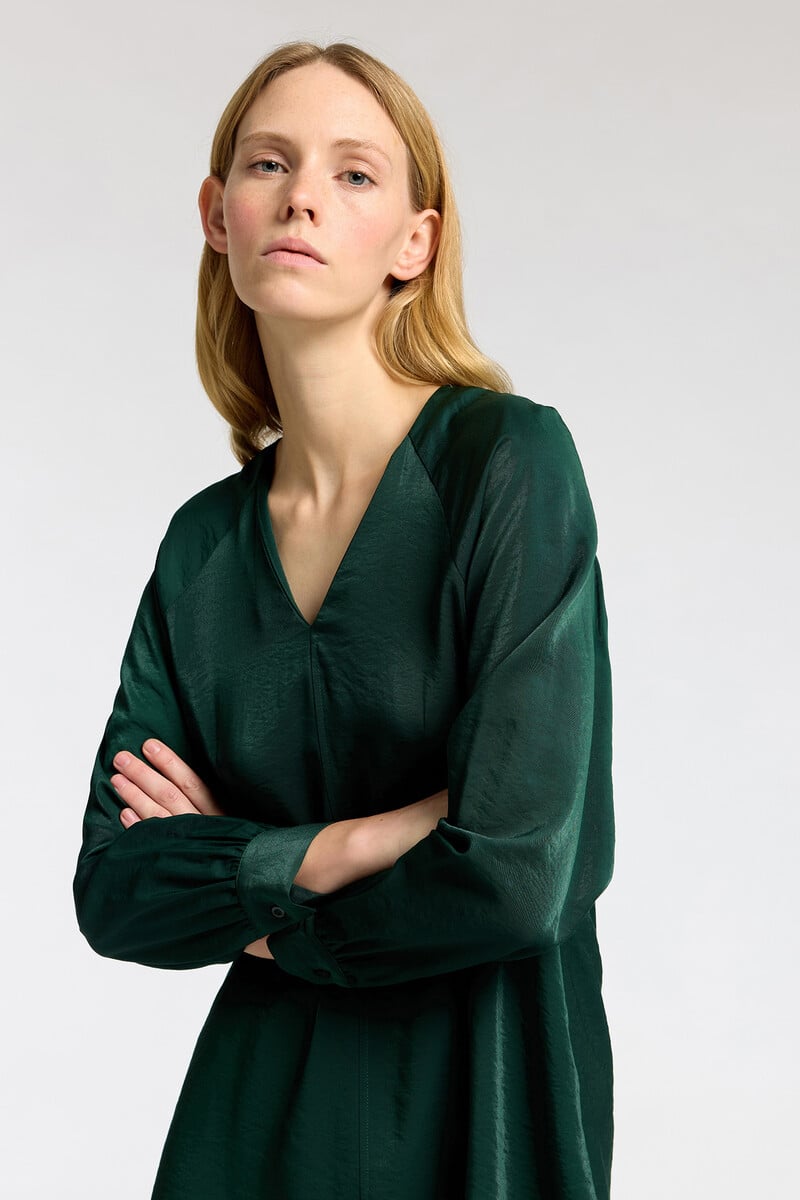 Pedro Del Hierro Vestido Corto De Manga Larga Confeccionado Con Lenzing Ecovero