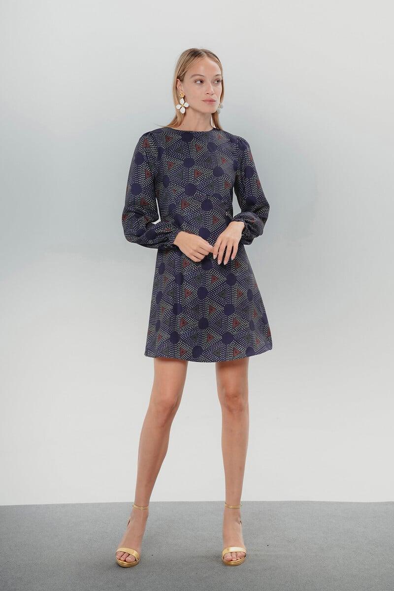 pedro del hierro Vestido estampado geométrico Elisa