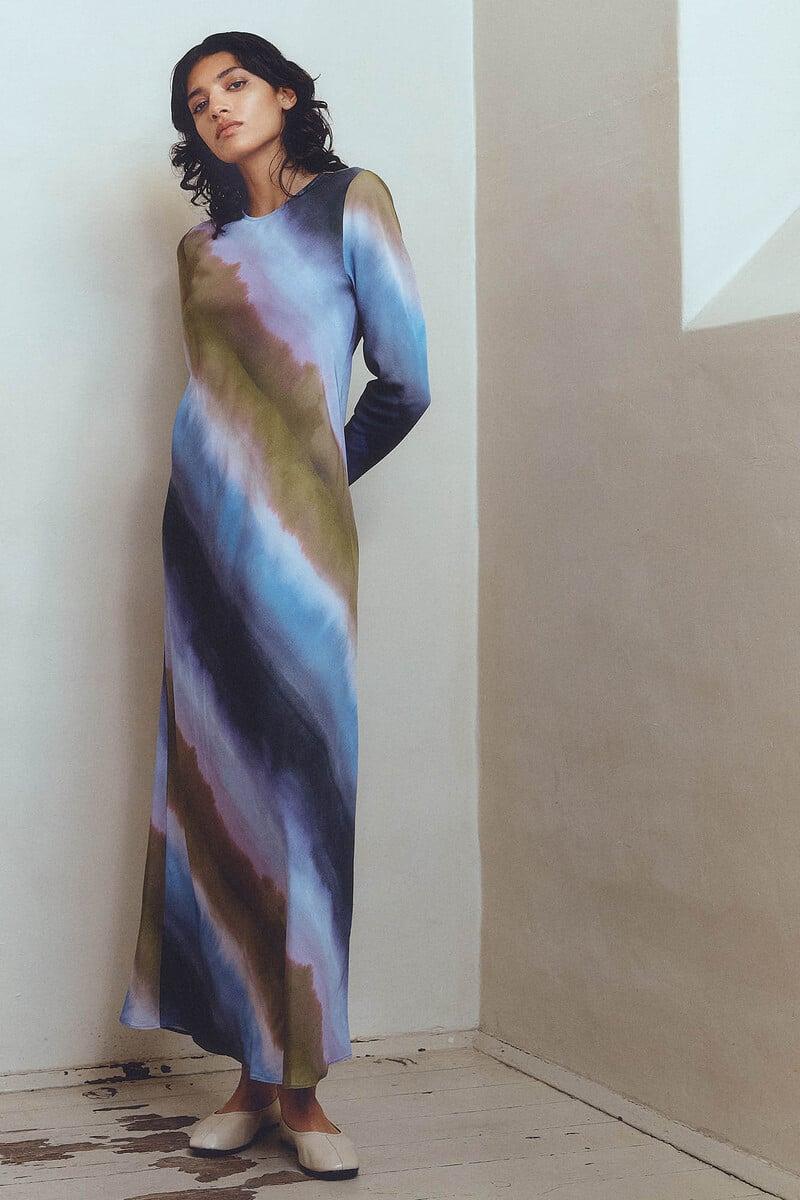 Pedro Del Hierro Vestido Midi Tie Dye Confeccionado Con Viscosa