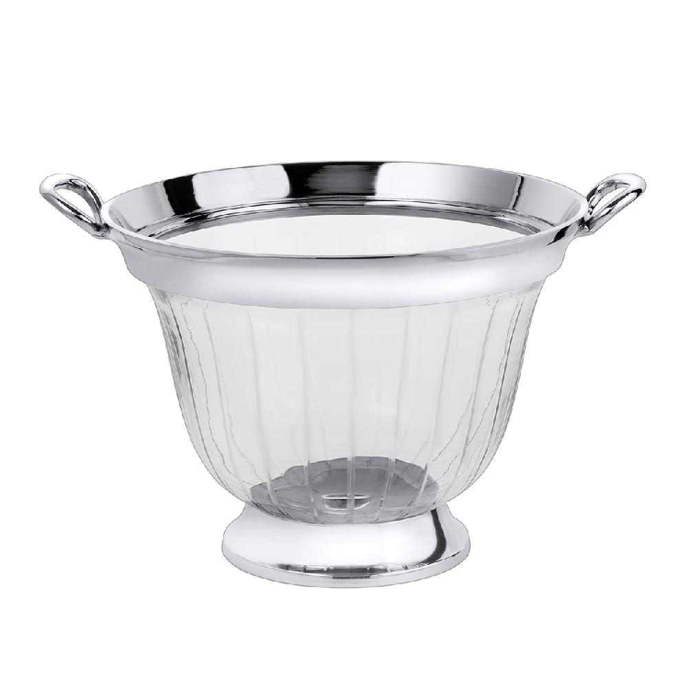 pedro duran Botellero Versalles enfriador de vinos cristal tallado en lineas metal plateado 37x30x23 de Pedro Durán