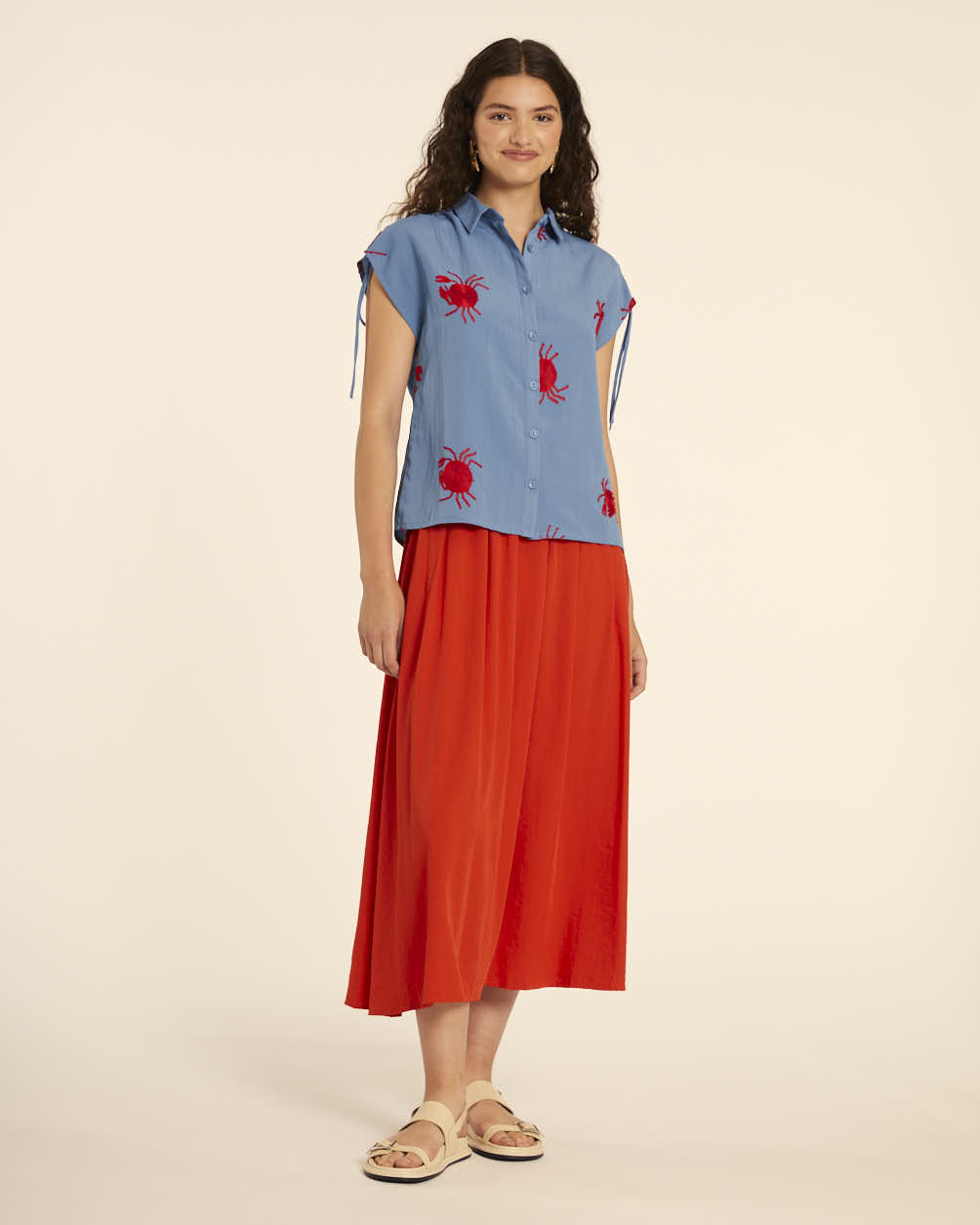Pepaloves CAMISA BORDADO CANGREJOS AZUL
