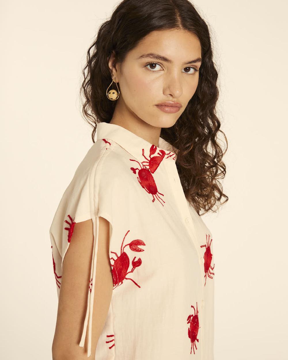 Pepaloves CAMISA BORDADO CANGREJOS CREMA