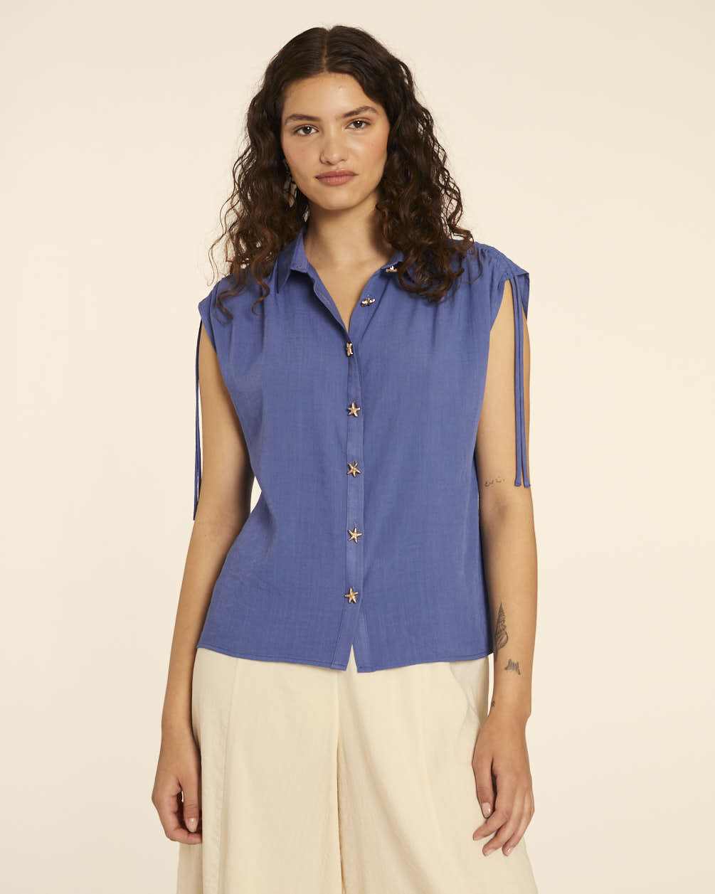 pepaloves CAMISA CON ESTRELLAS AZUL