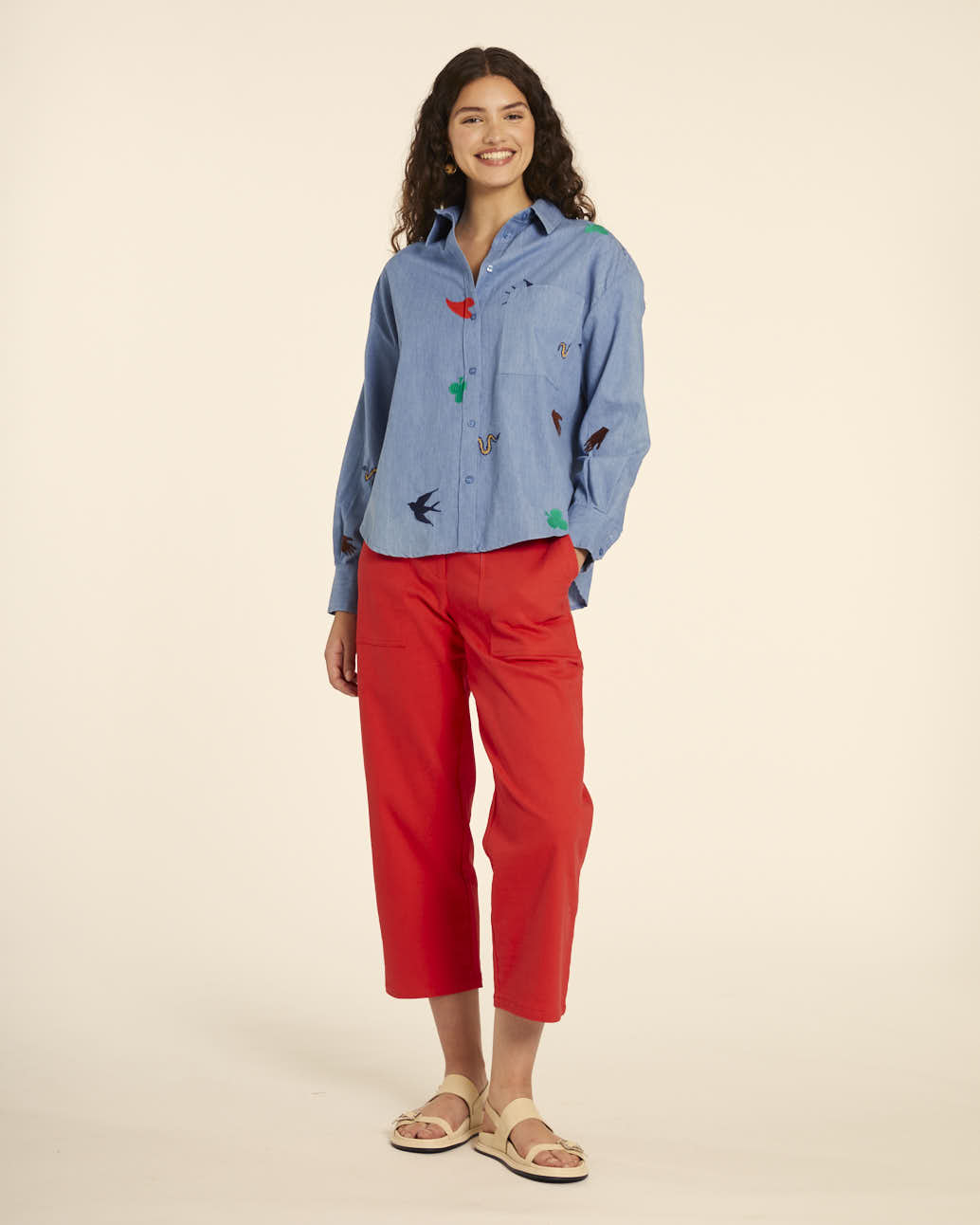 Pepaloves CAMISA DENIM CON BORDADO