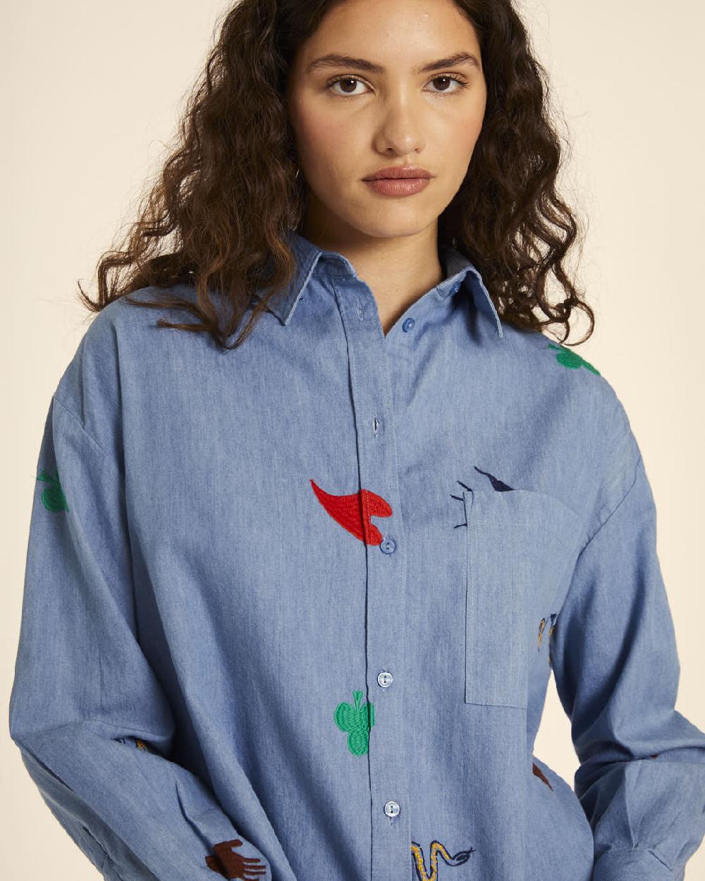 Pepaloves CAMISA DENIM CON BORDADO