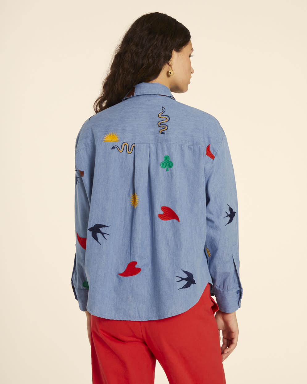 Pepaloves CAMISA DENIM CON BORDADO