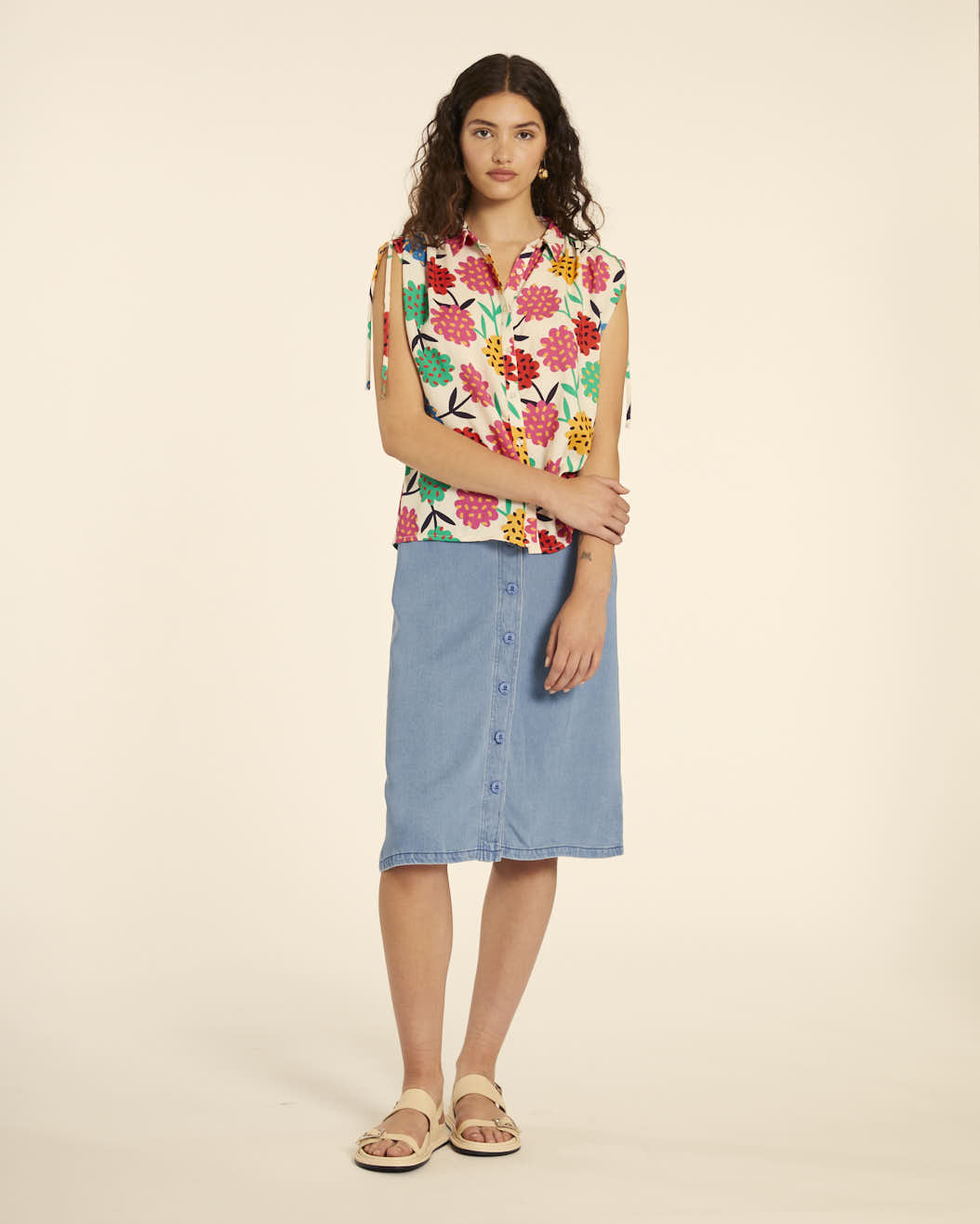 Pepaloves CAMISA FRUNCIDA FLORES