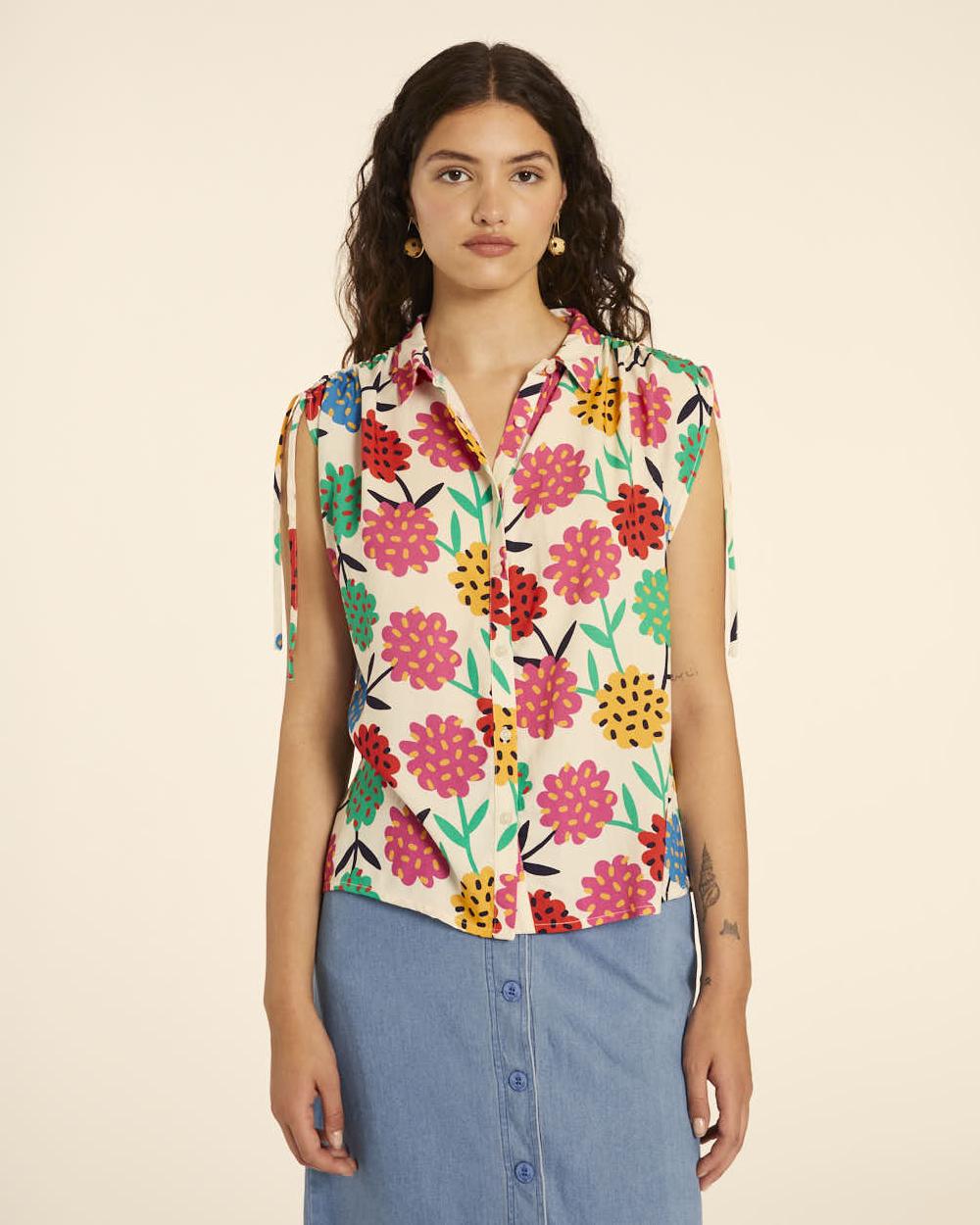 pepaloves CAMISA FRUNCIDA FLORES