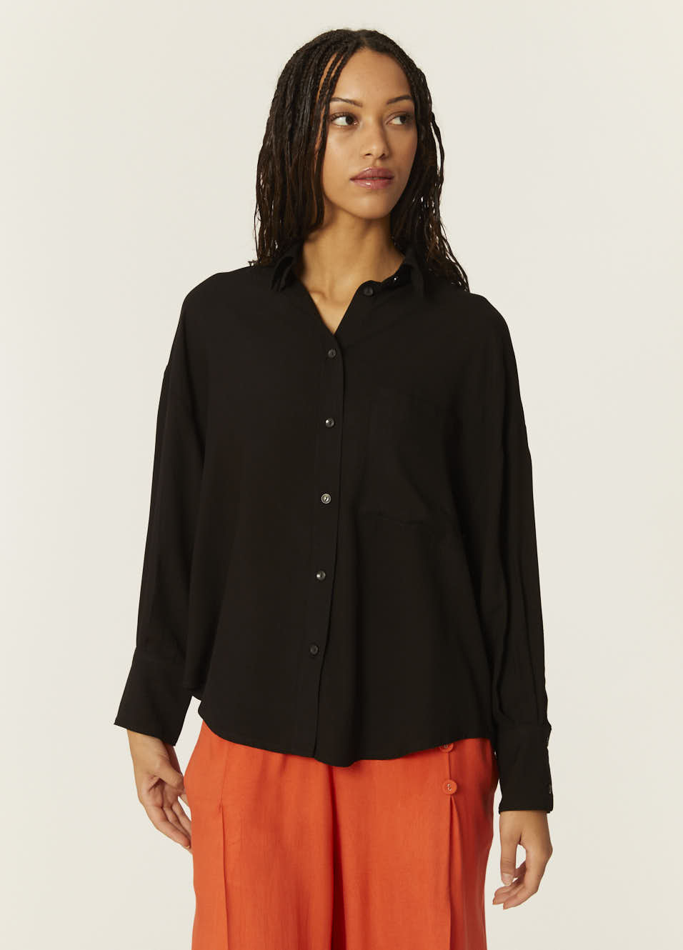 pepaloves CAMISA OVERSIZE ECOVERO NEGRA