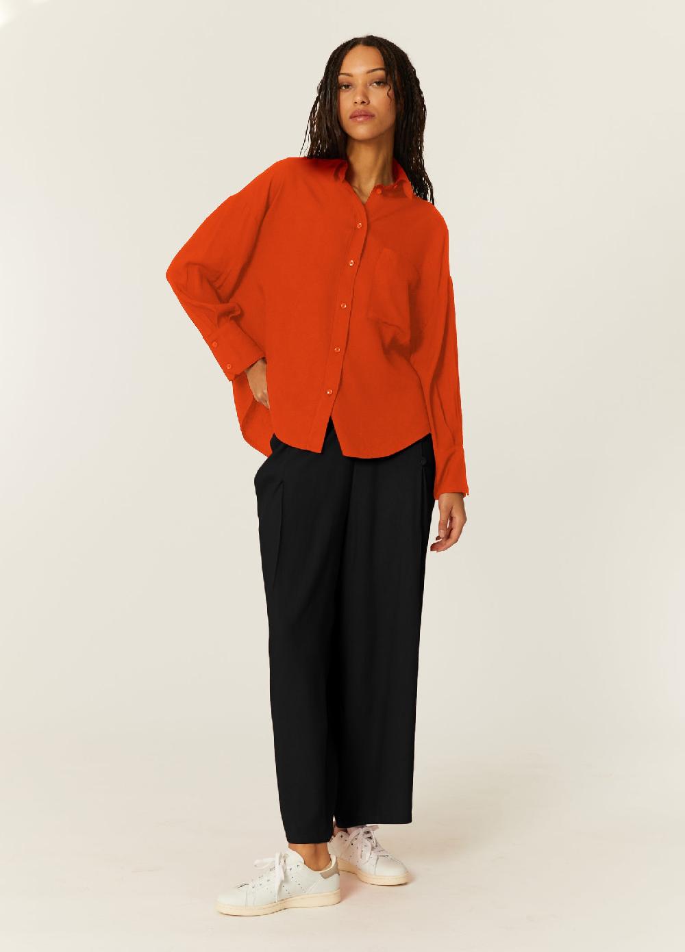 Pepaloves CAMISA OVERSIZE ECOVERO ROJA
