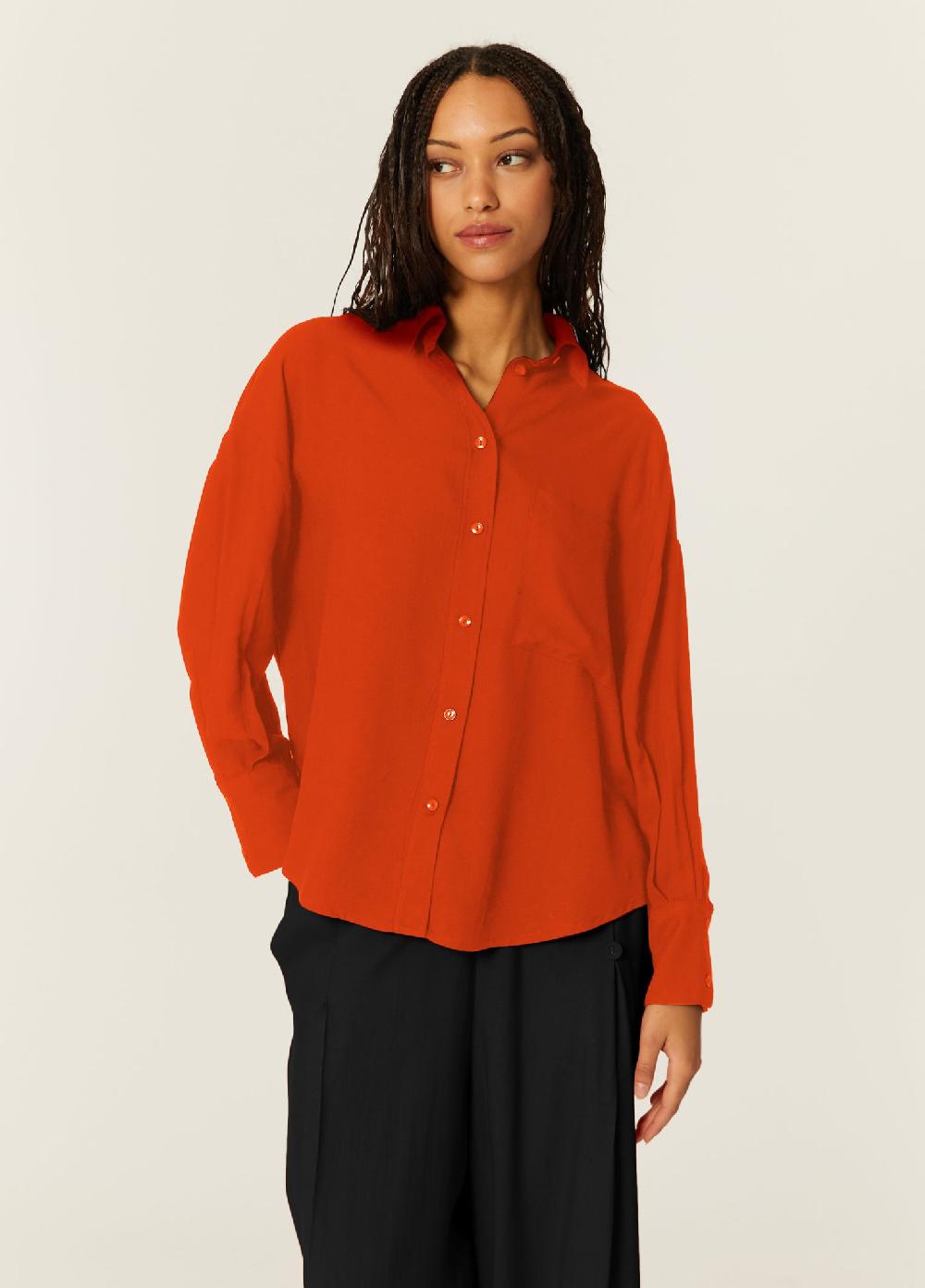 Pepaloves CAMISA OVERSIZE ECOVERO ROJA