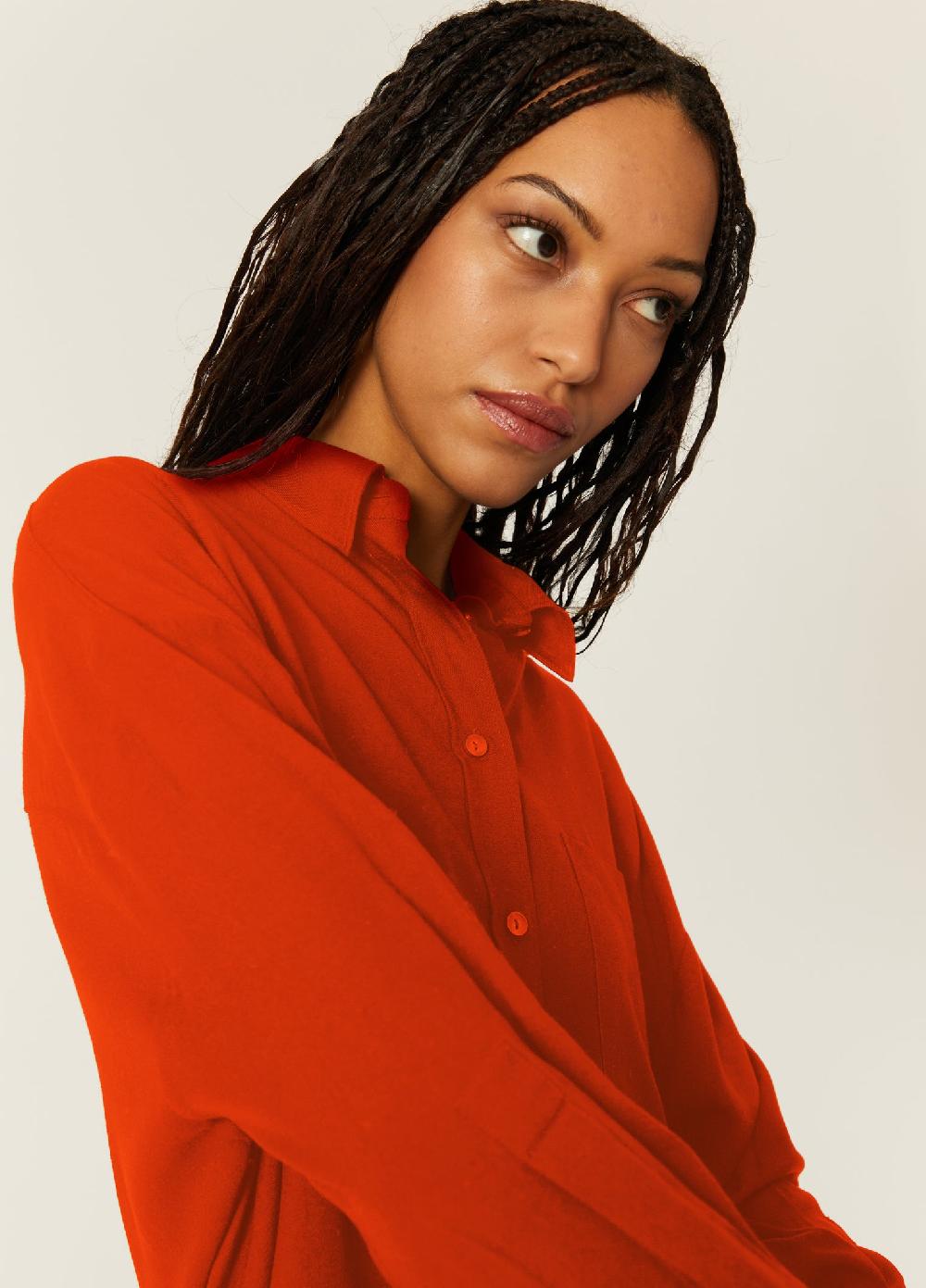 Pepaloves CAMISA OVERSIZE ECOVERO ROJA