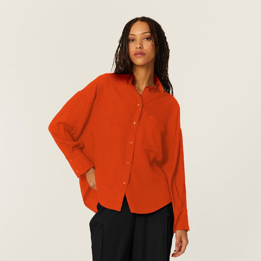 pepaloves CAMISA OVERSIZE ECOVERO ROJA