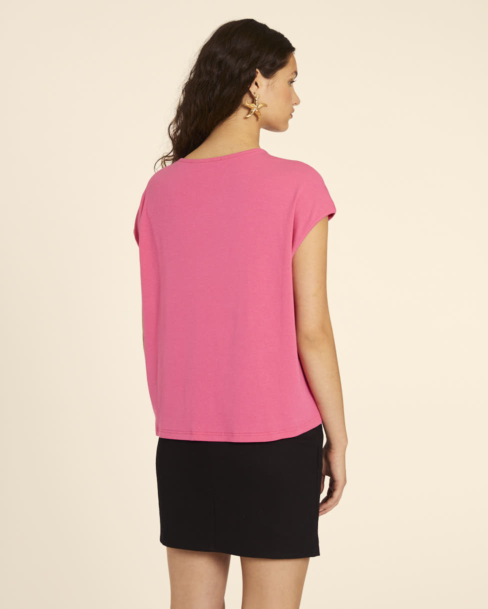 Pepaloves CAMISETA AMPLIA CUELLO PICO PINK
