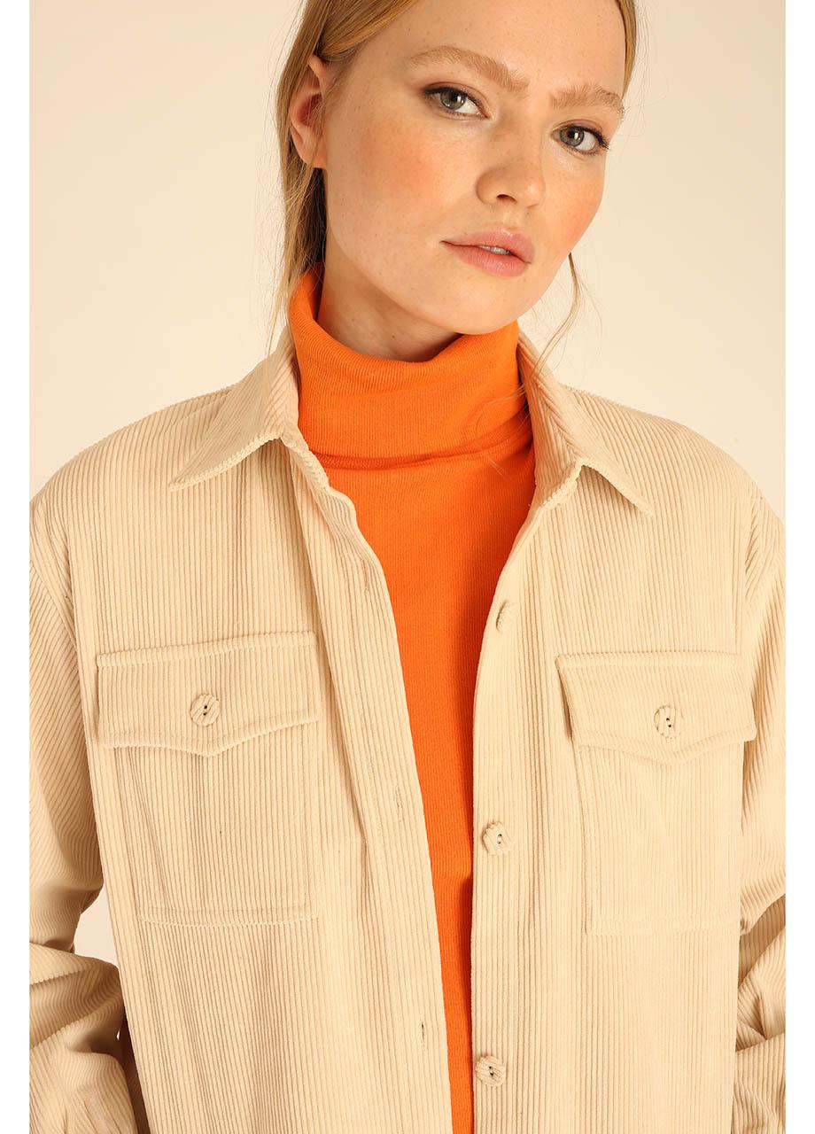 Pepaloves CORDUROY LONG OVERSHIRT BEIGE