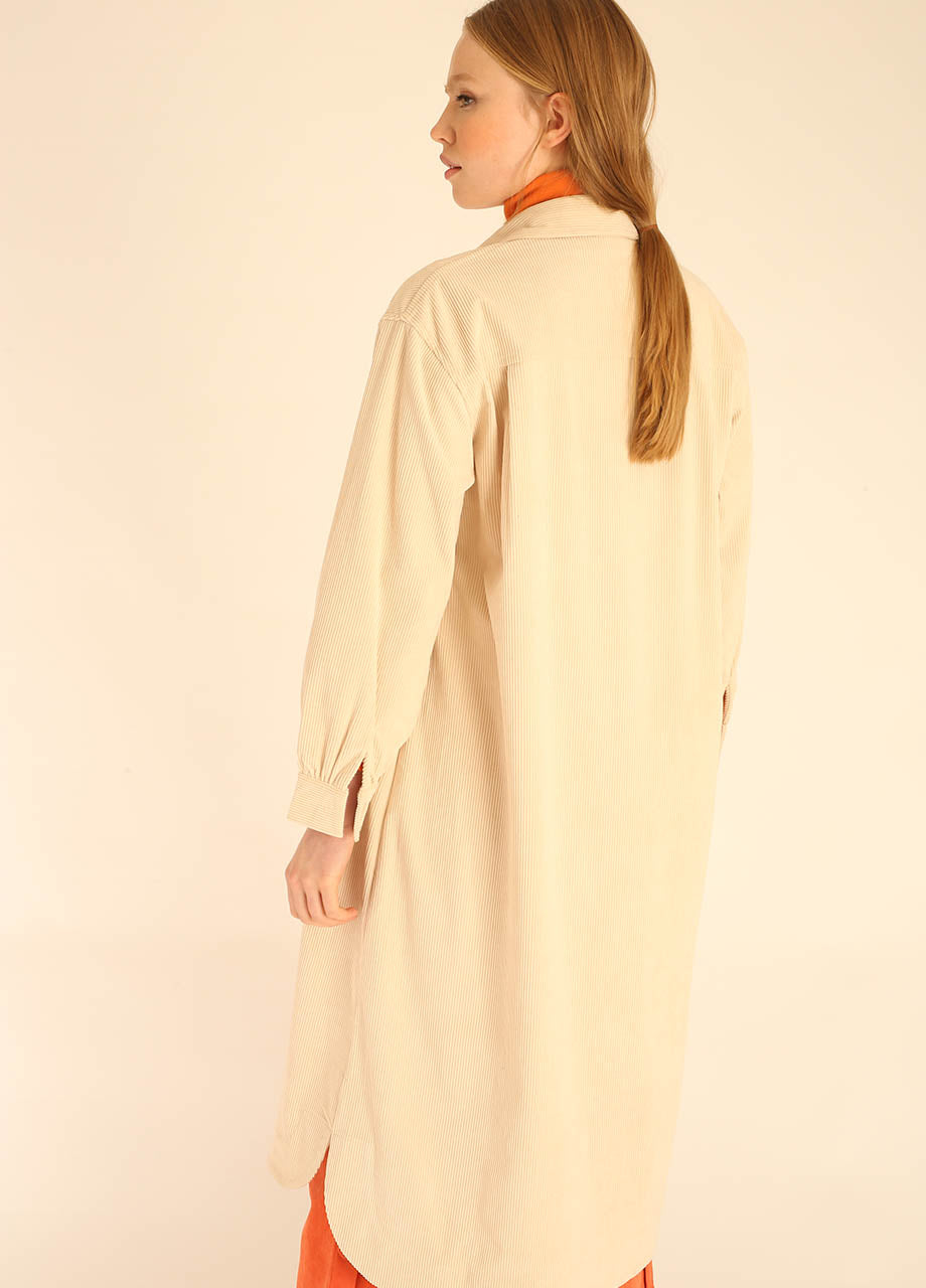 Pepaloves CORDUROY LONG OVERSHIRT BEIGE