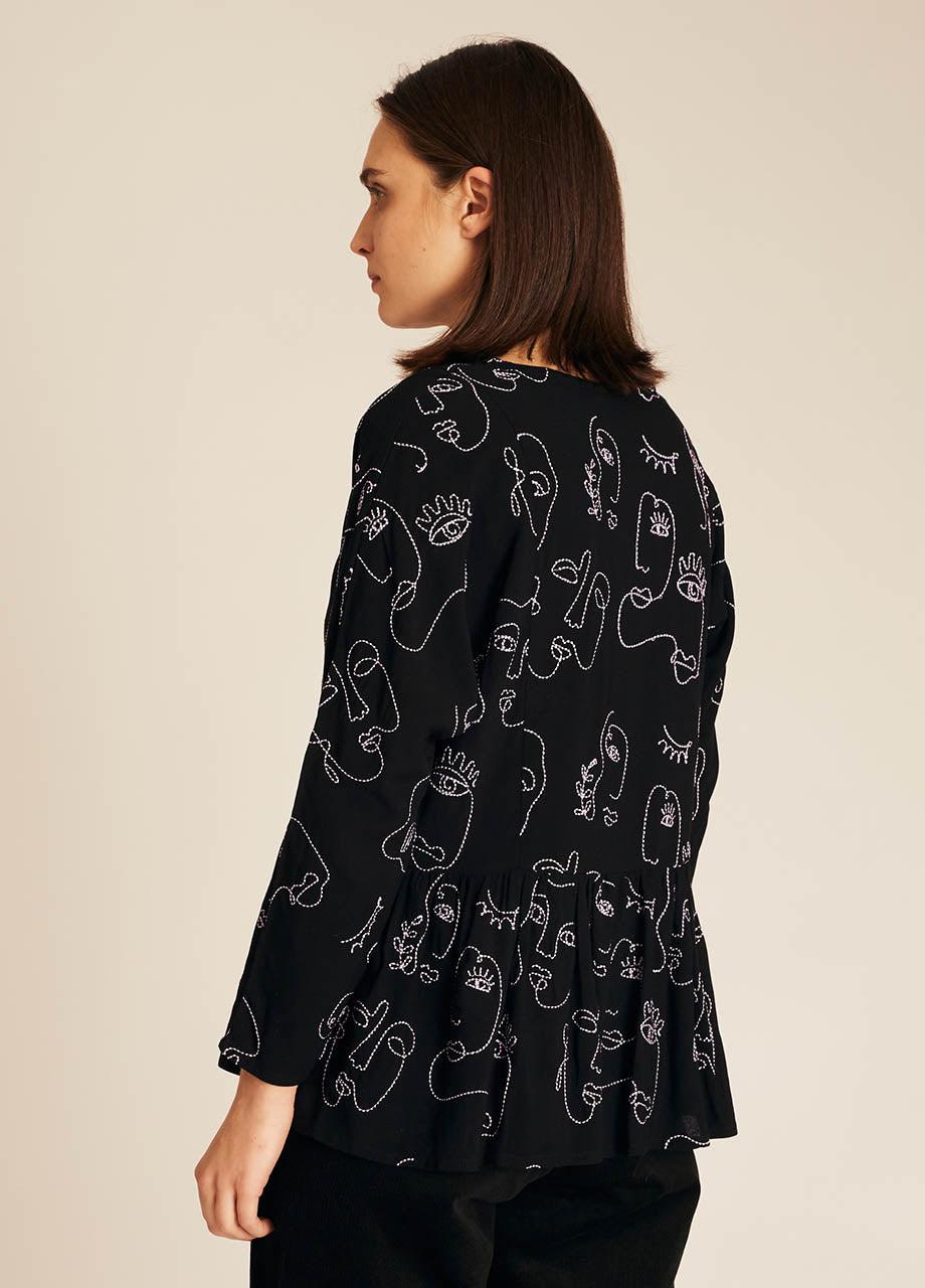 Pepaloves FACES EMBROIDERY SHIRT