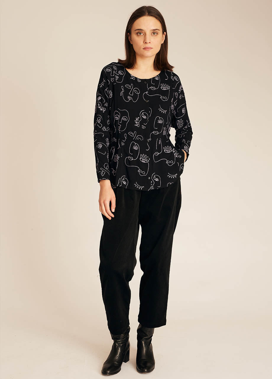 Pepaloves FACES EMBROIDERY SHIRT