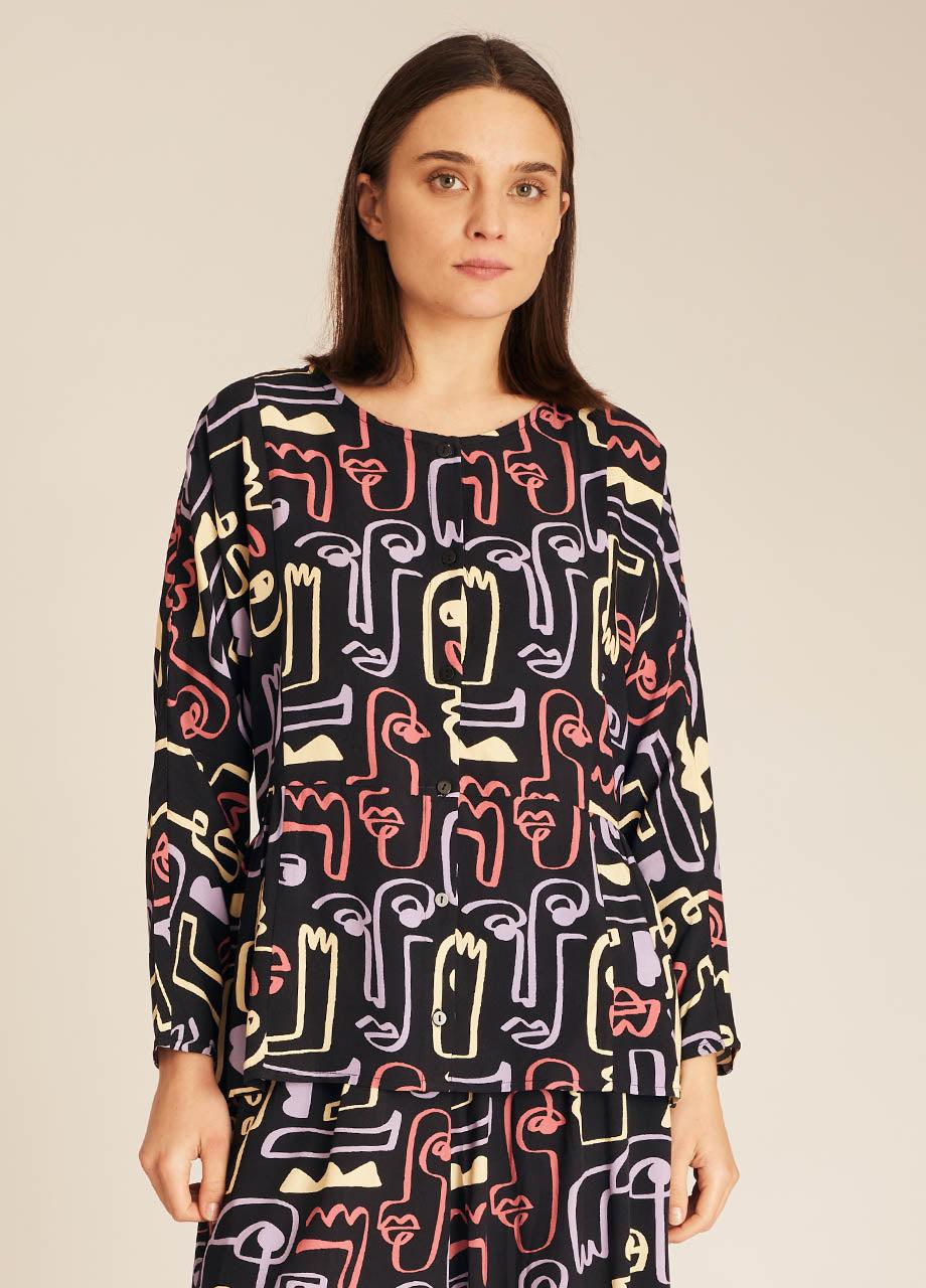 Pepaloves FACES PRINT BLOUSE