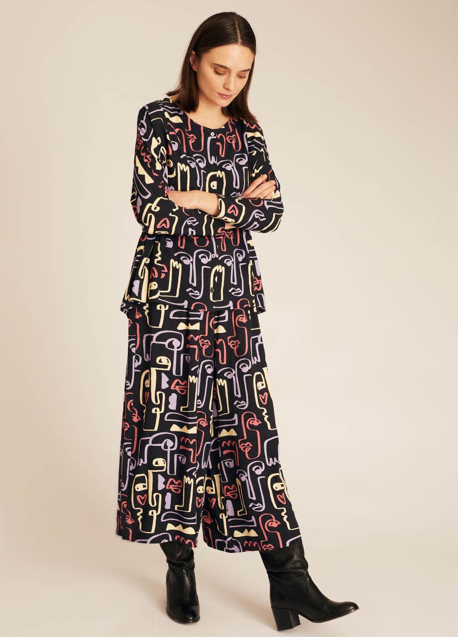 Pepaloves FACES PRINT BLOUSE