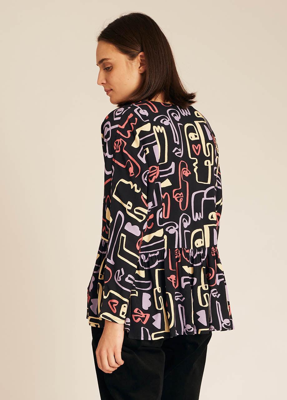 Pepaloves FACES PRINT BLOUSE
