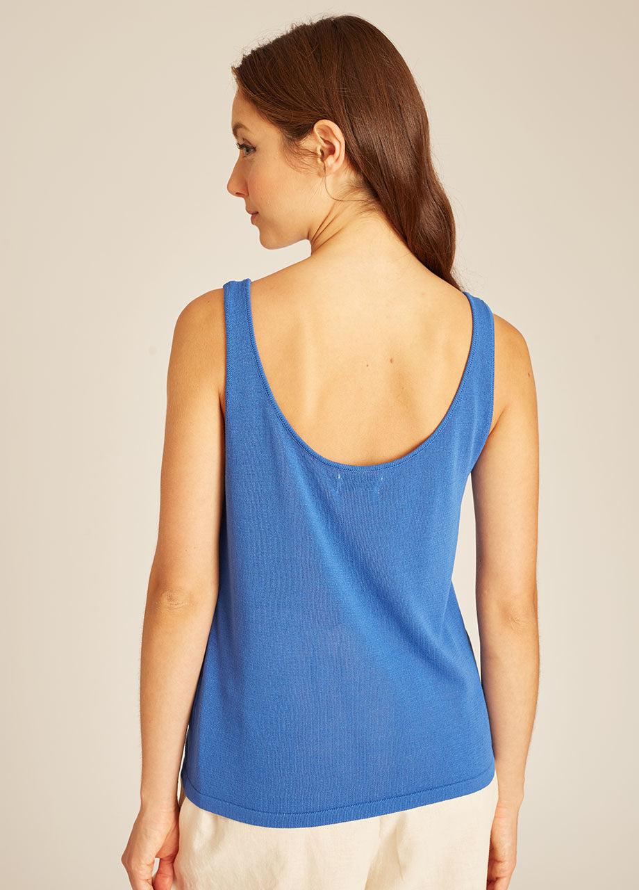 Pepaloves FLOWERS TRICOT TOP ROYAL BLUE