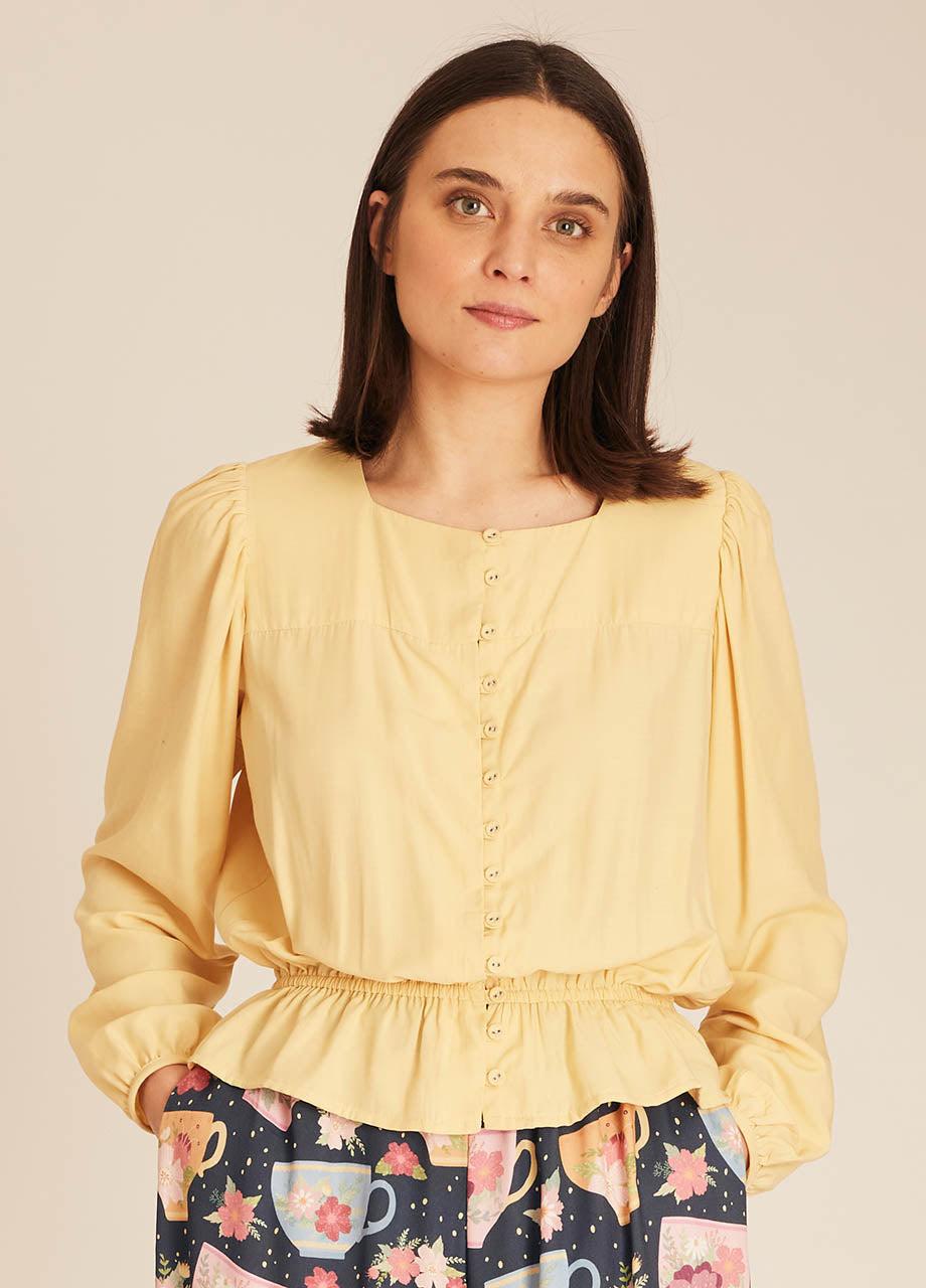 Pepaloves FRIL SILKY SHIRT YELLOW
