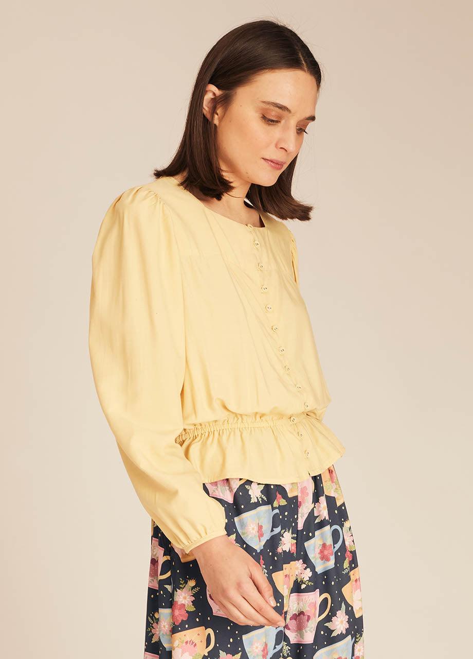 pepaloves FRIL SILKY SHIRT YELLOW