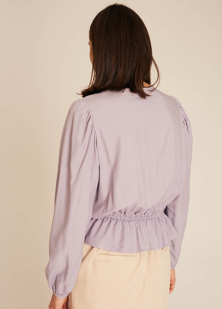 Pepaloves FRILL SILKY SHIRT LILAC