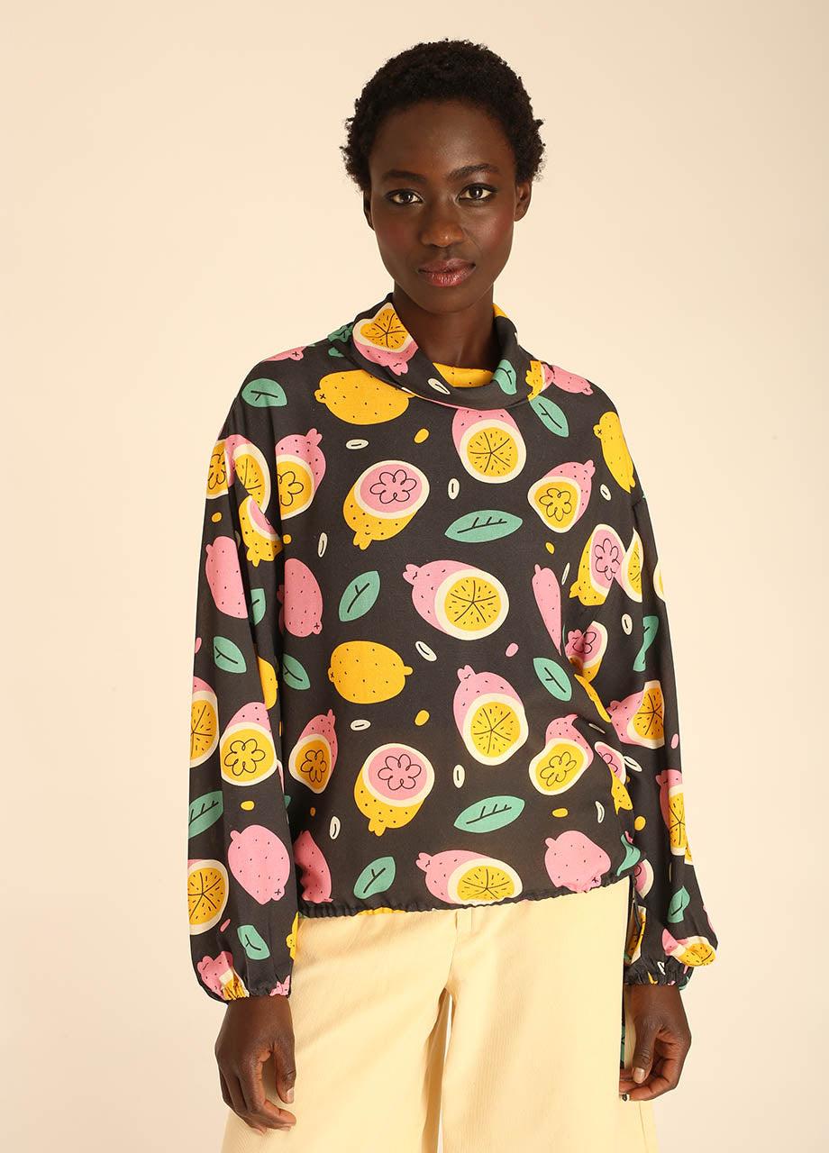 Pepaloves LEMONS POLO NECK BLOUSE