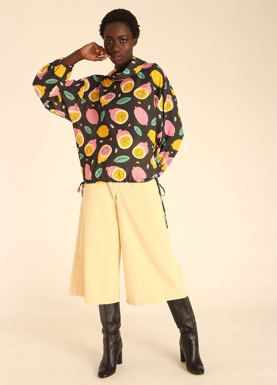 Pepaloves LEMONS POLO NECK BLOUSE