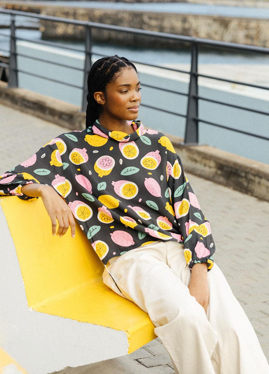 pepaloves LEMONS POLO NECK BLOUSE