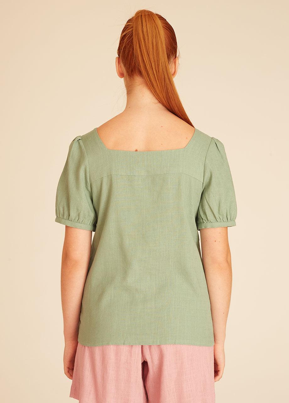Pepaloves LINEN BLOUSE GREEN