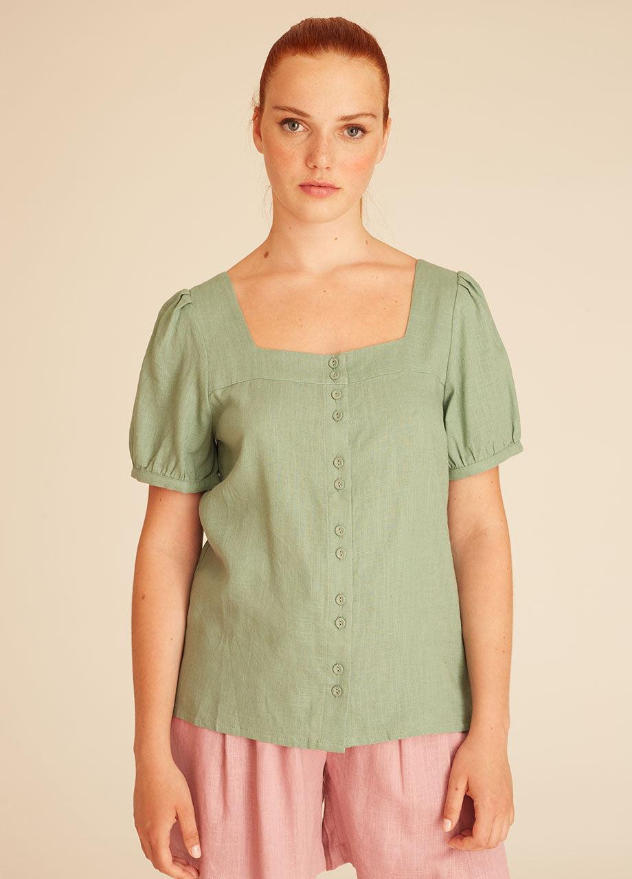 pepaloves LINEN BLOUSE GREEN