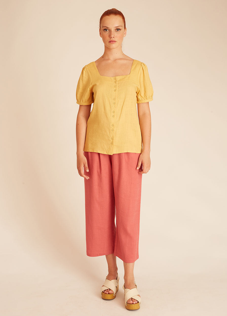 Pepaloves LINEN BLOUSE YELLOW