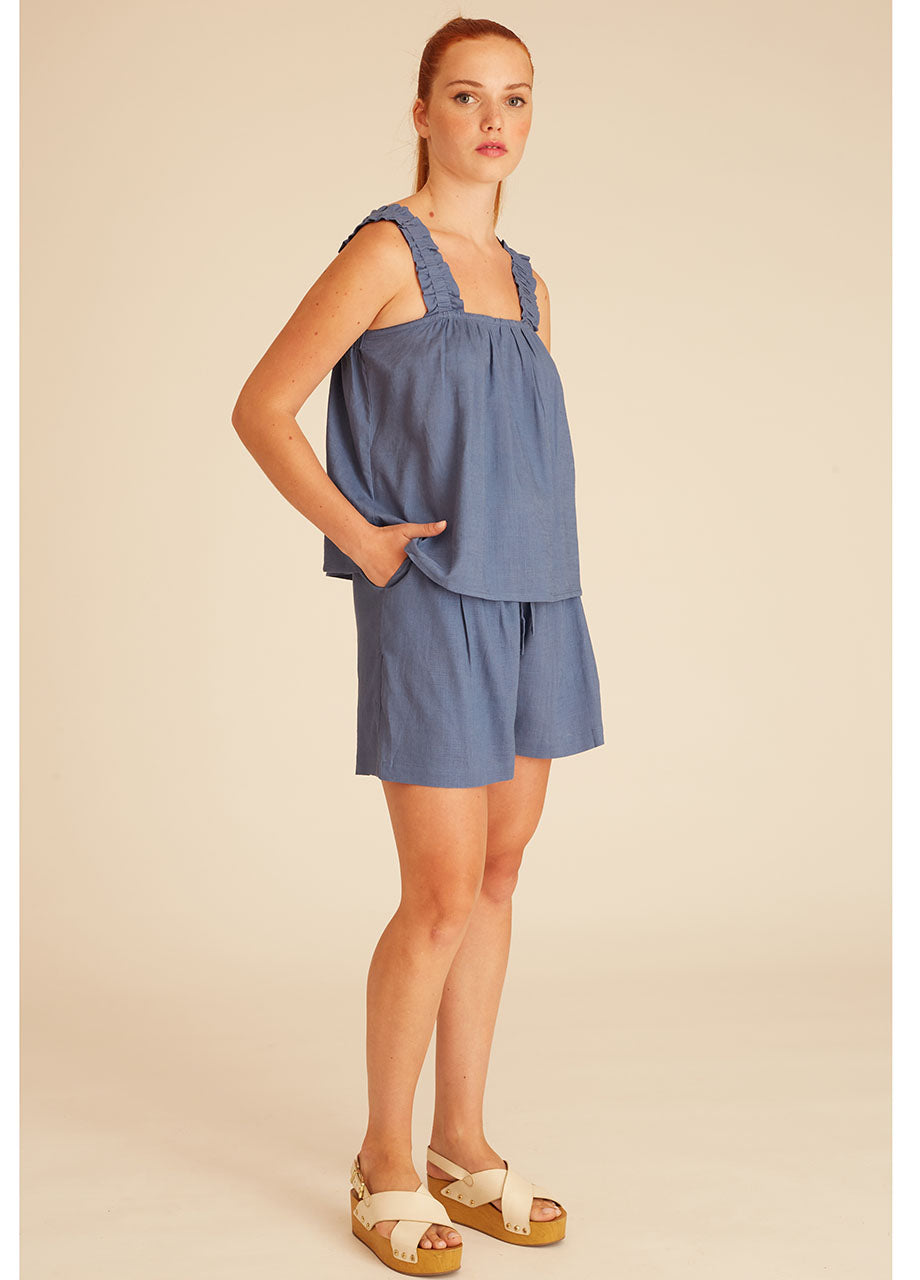Pepaloves LINEN TOP BLUE