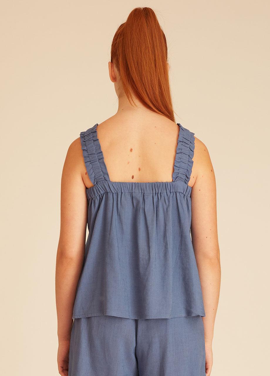 Pepaloves LINEN TOP BLUE