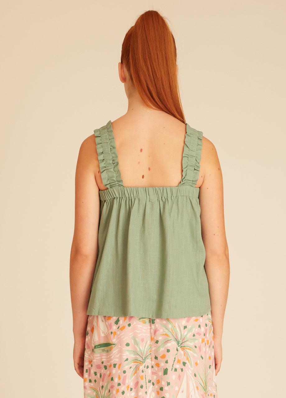 Pepaloves LINEN TOP GREEN
