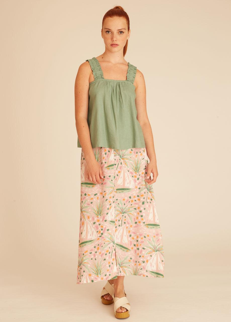 pepaloves LINEN TOP GREEN