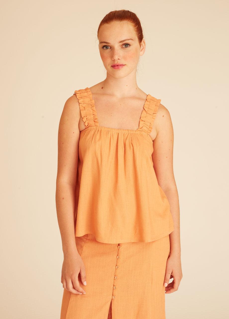 pepaloves LINEN TOP PEACH