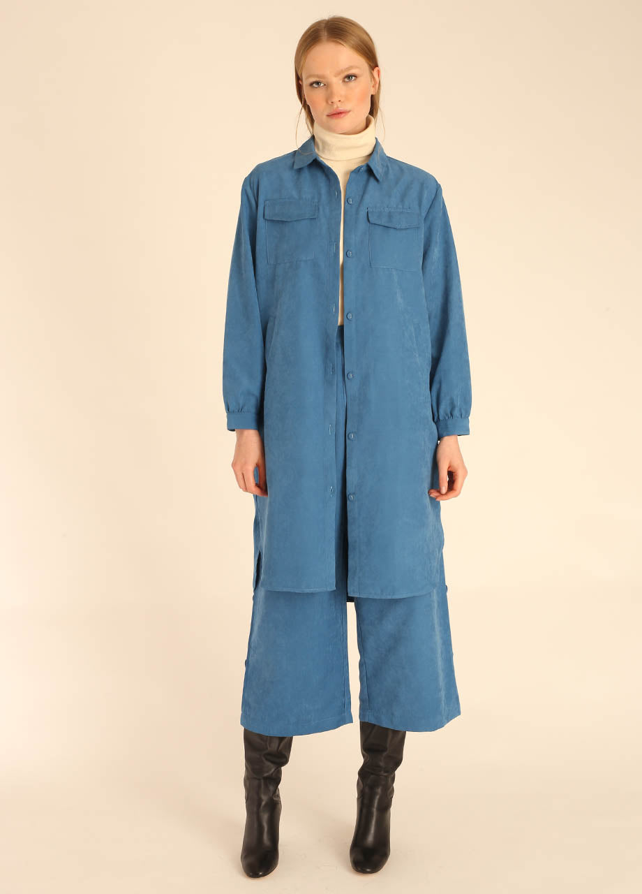 pepaloves LONG OVERSHIRT BLUE