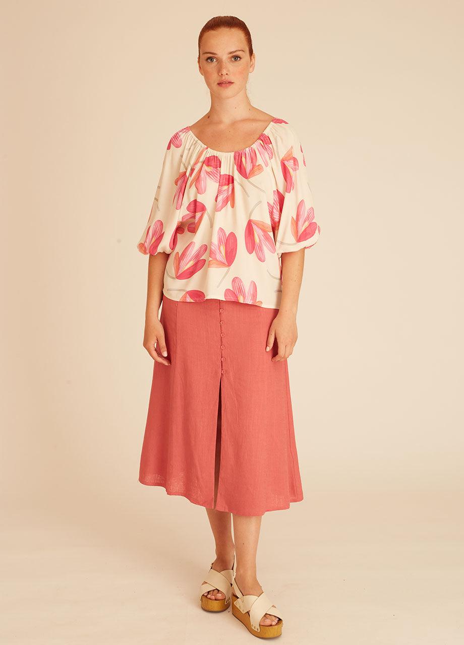 Pepaloves PINK FLOWERS BLOUSE
