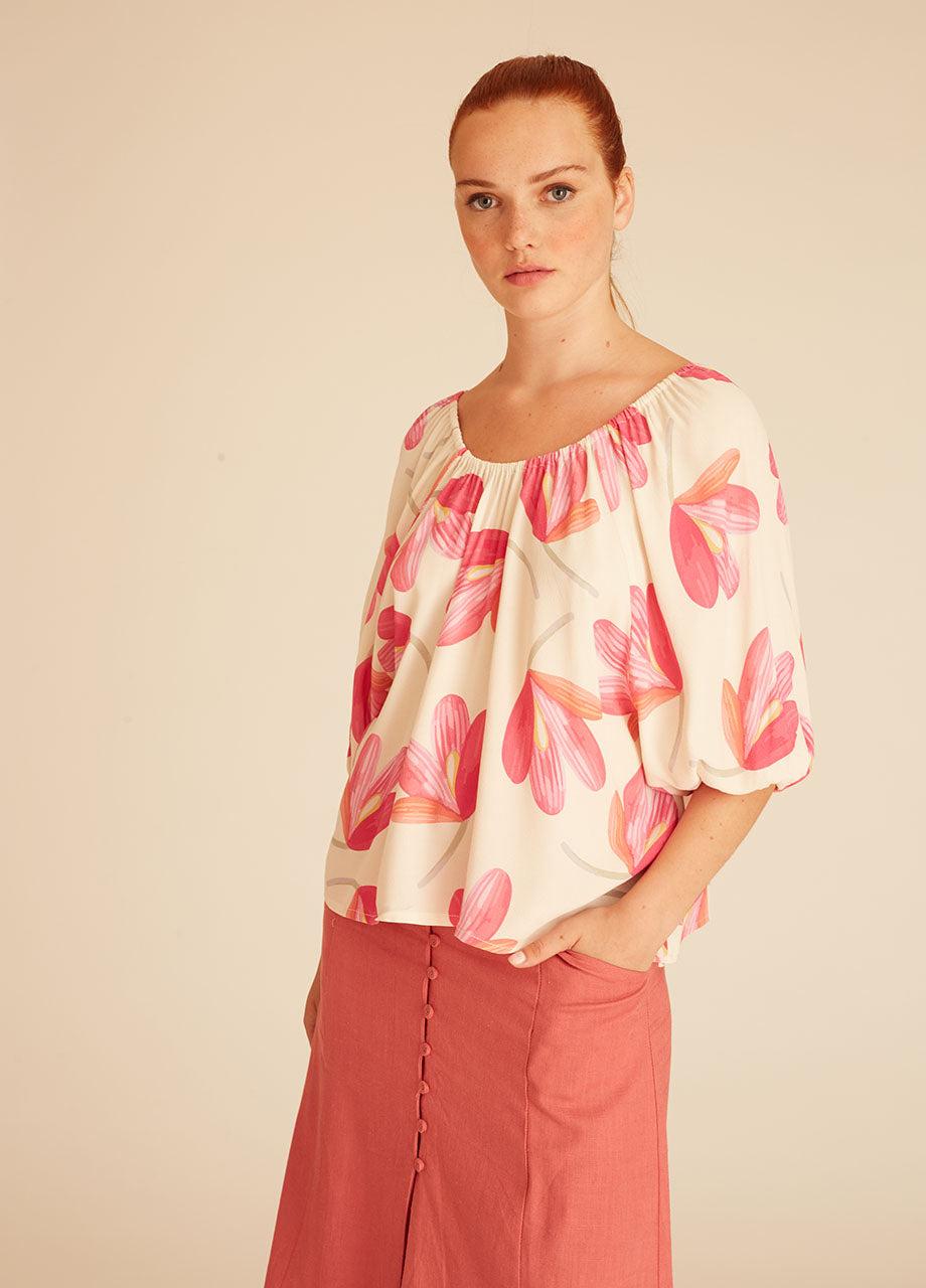 Pepaloves PINK FLOWERS BLOUSE