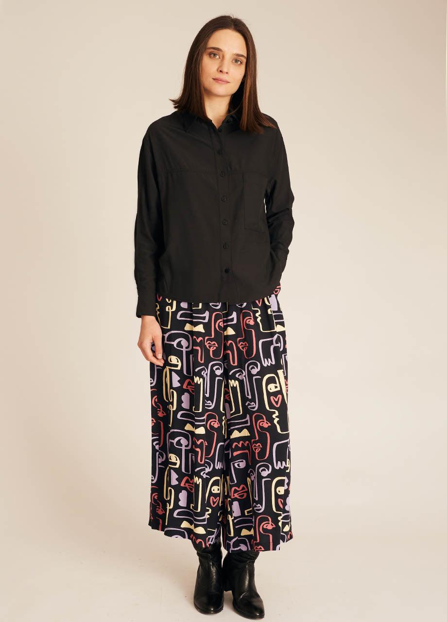 Pepaloves POCKETS SILKY SHIRT BLACK