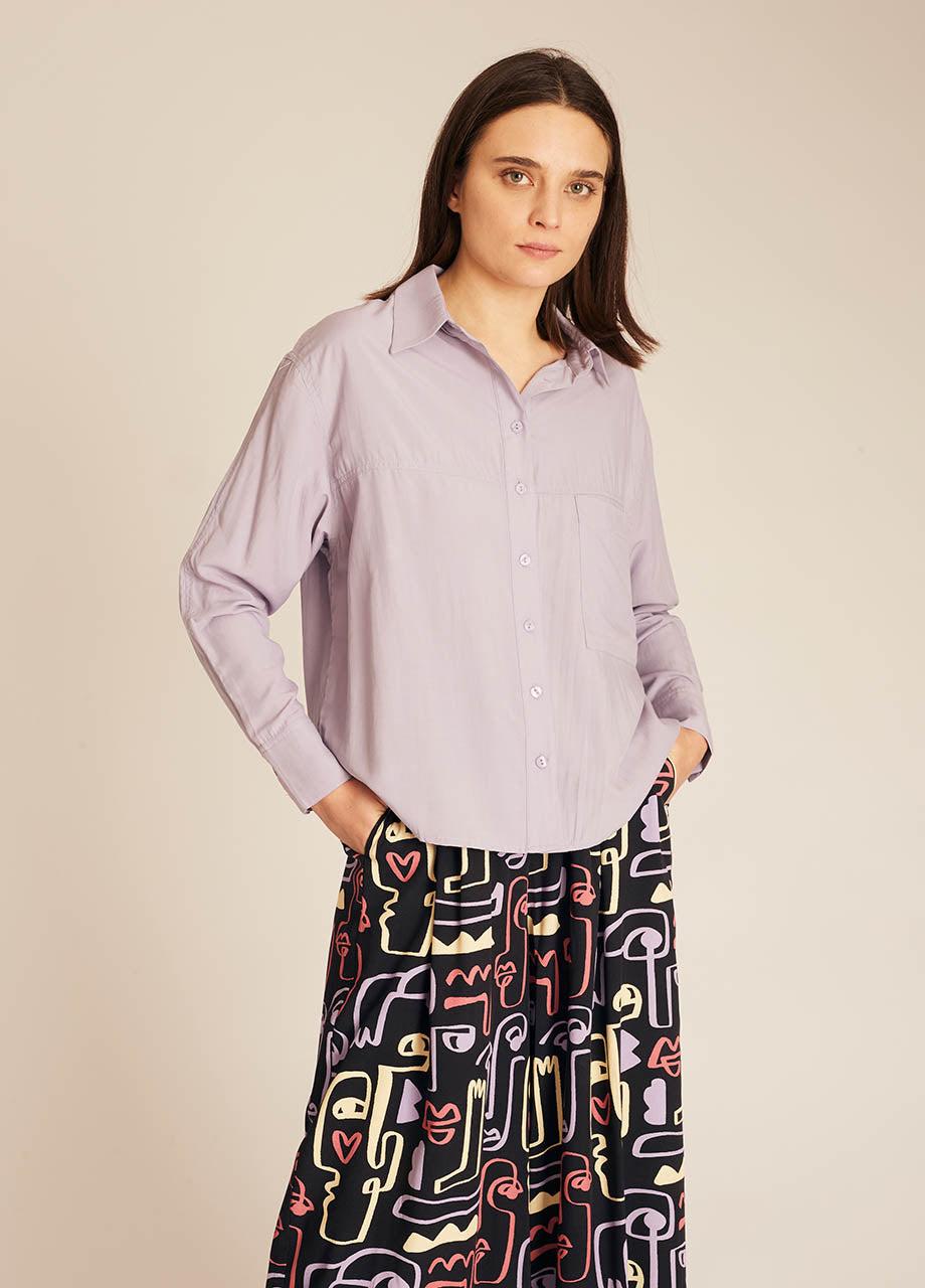 Pepaloves POCKETS SILKY SHIRT LILAC
