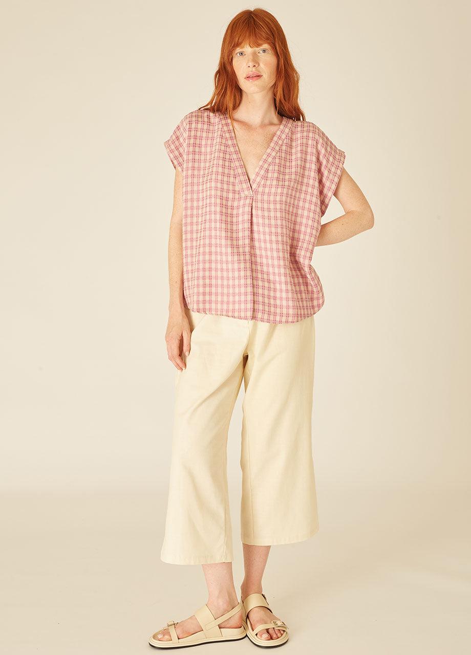 Pepaloves SQUARES BLOUSE LILAC