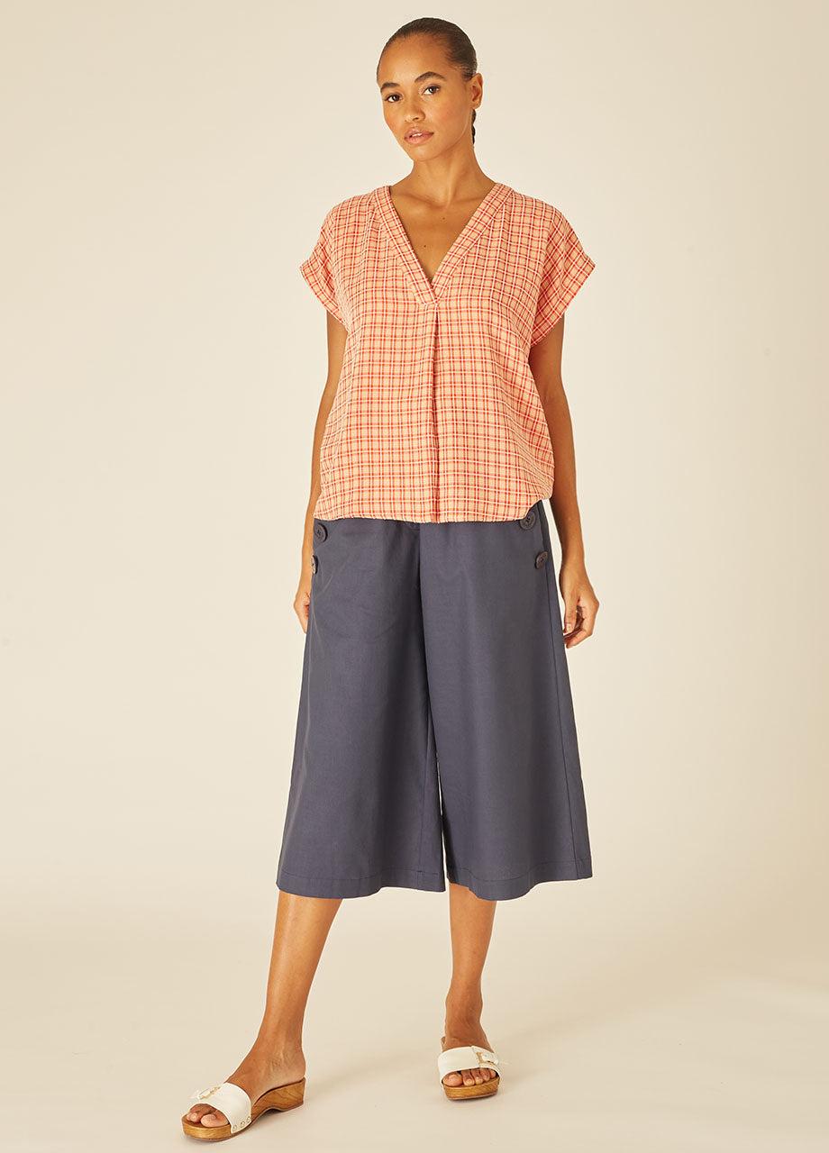 Pepaloves SQUARES BLOUSE RED